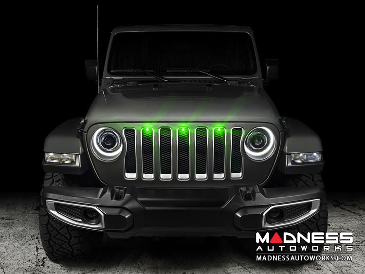 Jeep Gladiator Pre-Runner Style LED Grill Light Kit - Green